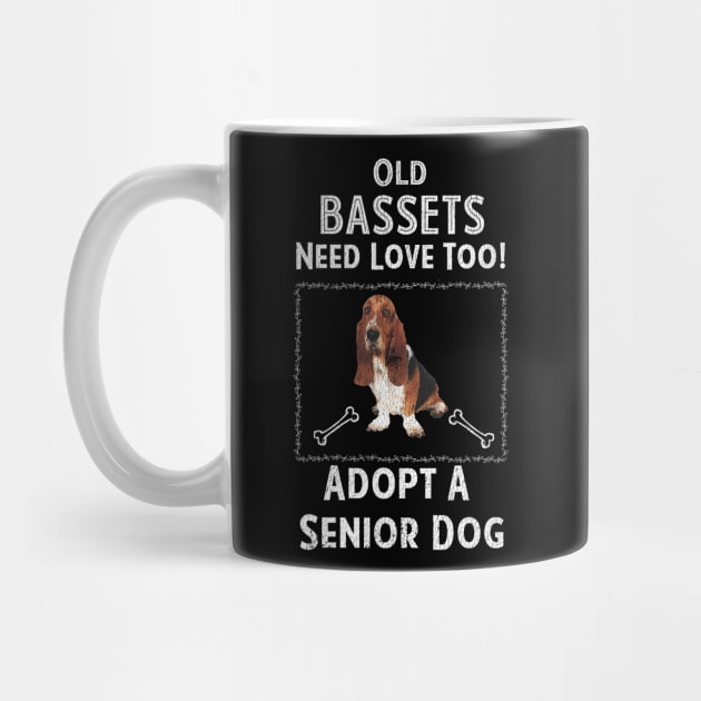 Senior Dog Adoption T-Shirt for Basset Hound Dog Lovers by bbreidenbach